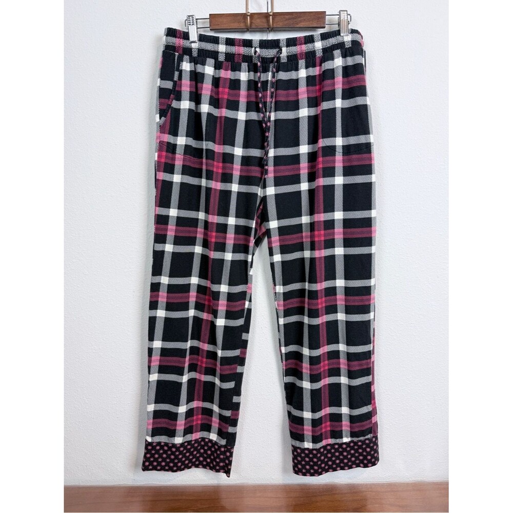 Vera Bradley Black & Pink Plaid Pajama Pants XL